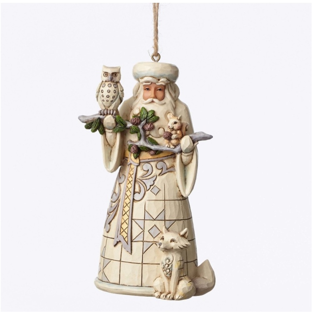 Jim Shore Figurine - White Woodland Santa Ornament in very good condition